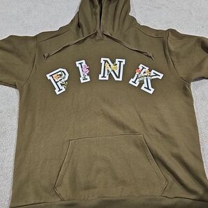 PINK Victoria's Secret Green Hoodie Sweatshirt